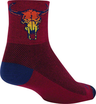 SockGuy Classic Desert Skull Socks - 3", Red, Small/Medium Red PAA Socks