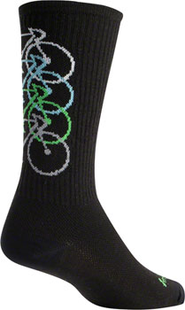 SockGuy Wool Stacked Socks - 6", Black, Large/X-Large Black PAA Socks