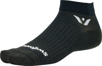 Swiftwick Aspire Ankle Socks - 1", Black, Large Black PAA Socks