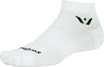 Swiftwick Aspire Ankle Socks - 1", White, Large White PAA Socks