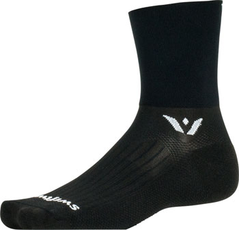 Swiftwick Aspire Quarter Crew Socks - 4", Black, Small Black PAA Socks