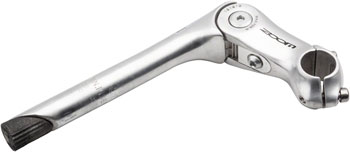 Zoom Quick Comfort Adjustable Stem - 90mm, 25.4 Clamp, Adjustable 80-150deg, 22.2-24tpi Quill, Aluminum, Silver EA Stems