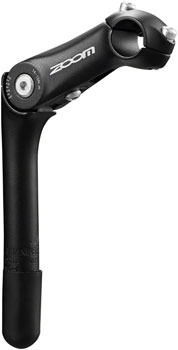 Zoom Quick Comfort Adjustable Stem - 90mm, 25.4 Clamp, Adjustable 80-150deg, 25.4-24tpi Quill, Aluminum, Black Silver EA Stems
