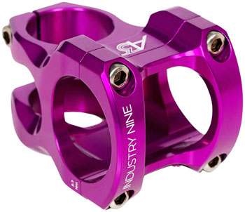 Industry Nine A318 Stem - 40mm, 31.8mm Clamp, +/-4.4, 1 1/8", Aluminum, Purple EA Stems