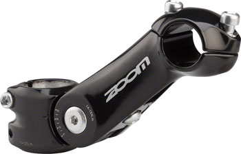 Zoom TDS-C297 Stem - 125mm, 25.4 Clamp, Adjustable, 1 1/8", Aluminum, Black EA Stems