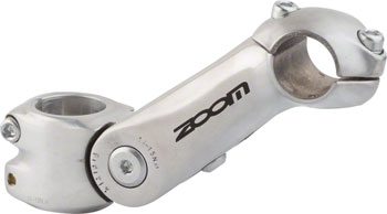 Zoom TDS-C297 Stem - 125mm, 25.4 Clamp, Adjustable, 1 1/8", Aluminum, Silver EA Stems