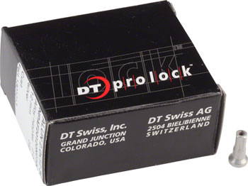 DT Swiss Pro Lock Aluminum Nipples: 2.0 x 12mm, Silver, Box of 100 Silver BOX Spoke Nipple