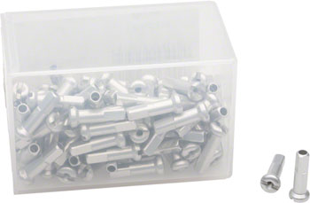 DT Swiss Standard Aluminum Nipples: 2.0 x 16mm, Silver, Box of 100 Silver BOX Spoke Nipple