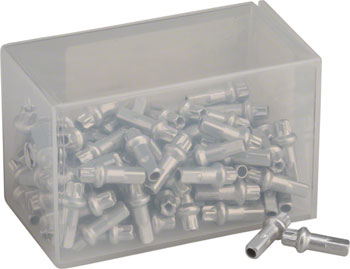 DT Swiss Squorx Pro Head Aluminum Nipples: 2.0 x 15mm, Silver, Box of 100 Silver BOX Spoke Nipple