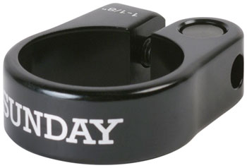 Sunday Slim Seatpost Clamp - 1-1/8", Bolt-On, Black EA Seatpost Clamp