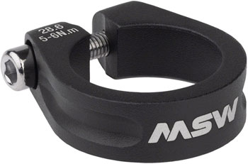 MSW Seatpost Clamp - 28.6mm, Bolt-On, Black EA Seatpost Clamp