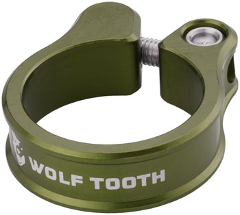 Wolf Tooth Seatpost Clamp - 34.9mm, Bolt-On, Olive EA Seatpost Clamp