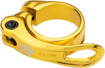 Promax QR-1 Seatpost Clamp - 34.9mm, QR, Gold EA Seatpost Clamp