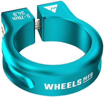 Wheels Manufacturing Seatpost Clamp - 34.9mm, Bolt-On, Teal EA Seatpost Clamp