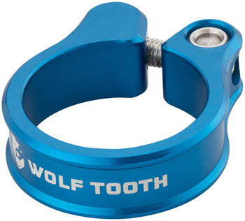 Wolf Tooth Seatpost Clamp - 28.6mm, Bolt-On, Blue EA Seatpost Clamp