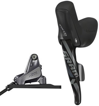 SRAM Force Hydraulic Disc Brake and Cable-Actuated Dropper Remote Lever - Left/Front, Flat Mount, 950mm Gray EA Disc Brake & Lever