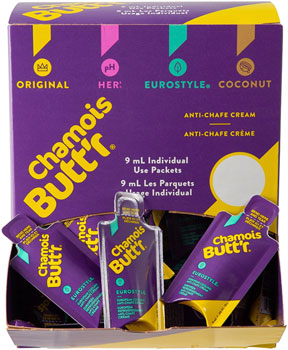 Chamois Butt'r Eurostyle: 0.3oz Packet, POP Box of 75 BOX Anti Chafe