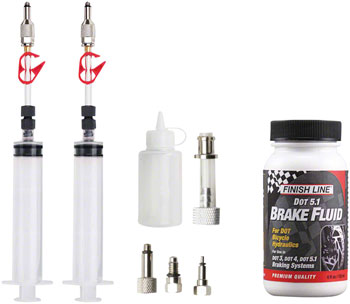 Jagwire Pro DOT Bleed Kit with Finish Line DOT 5.1 Fluid - For Avid, Hayes, Formula, and Hope Disc Brakes EA Brake Tools