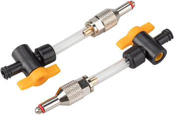 Jagwire Elite Mineral Oil Bleed Kit Universal Adapters with 1/4-Turn Valves, Pair EA Brake Tools