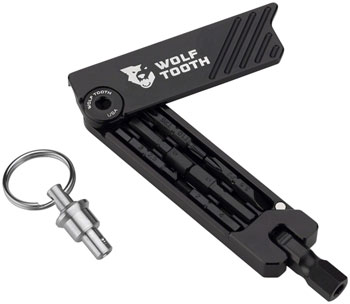 Wolf Tooth 6-Bit Hex Wrench Multi-Tool with Keyring - Black EA Bike Multi-Tools