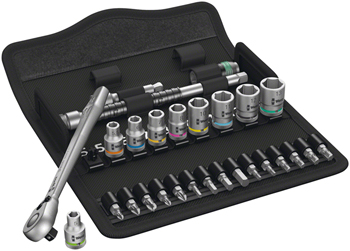 Wera 8100 SA 8 Zyklop Metal Ratchet Set - 1/4" Drive, Metric, Switch Lever EA Ratchets and Bits