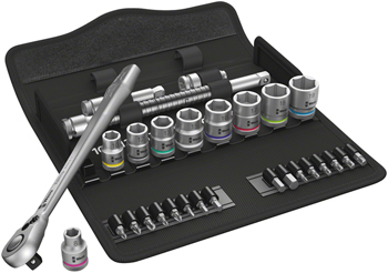 Wera 8100 SB 8 Zyklop Metal Ratchet Set - 3/8" Drive, Metric, Switch Lever EA Ratchets and Bits