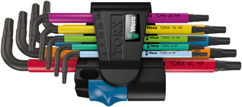 Wera 967/9 TX HF 1 L-Key Torx Wrench Set - 9 Piece, with Holder, Multicolor EA Torx Wrenches