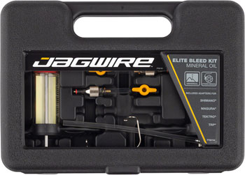 Jagwire Elite Mineral Oil Bleed Kit - Shimano, Magura, Tektro, TRP, Hayes, Adapters Included EA Brake Tools