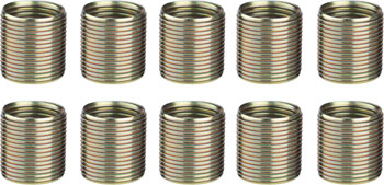 Unior Proprietary Crank Repair Pedal Thread Inserts for Right Crankarm, 9/16": 10 Pack, Brass PAK Thread Repair