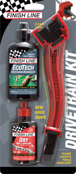 Finish Line Starter Kit 1-2-3, Includes Grunge Brush, DRY Chain Lubricant and EcoTech Degreaser EA Cleaning Tools