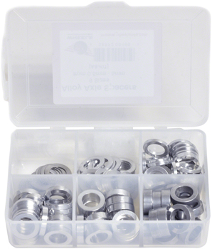 Wheels Manufacturing Kit of six assorted sizes (.5 to 5mm), 125 Spacers in storage box KIT Axle Spacer