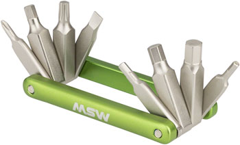 MSW MT-208 Flat-Pack Multi-Tool, 8 Bit Green EA Bike Multi-Tools