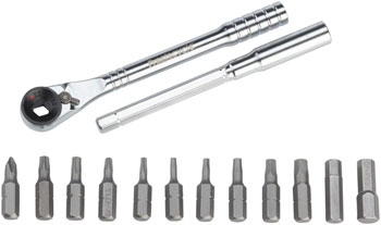 Prestacycle T-Handle Ratchet Deluxe 3-Way Ratchet and T-Handle Tool Kit, 12 Piece Bit Set EA Bike Multi-Tools