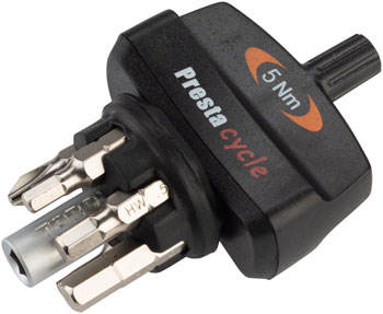 Prestacycle TorqKey Mini Preset Torque Tool, 5Nm, 6 Piece Bit Set and Holder EA Torque Wrenches