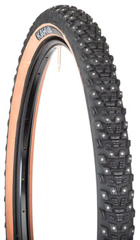 45NRTH Kahva Tire - 27.5 x 2.1, Tubeless, Folding, Tan, 60 TPI, 240 Concave Carbide Studs Black/Tan EA Tires