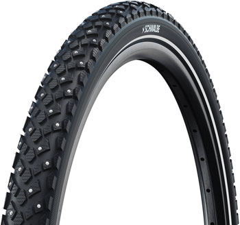 Schwalbe Marathon Winter Plus Tire - 700 x 35, Clincher, Wire, Black/Reflex, Performance, SmartGuard, Winter, 200 Steel Studs, E-25 Black/Reflective EA Tires
