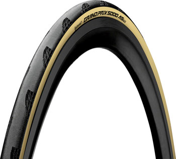 Continental Grand Prix 5000 All Season TR Tire - 700 x 35, Tubeless, Folding, Black/Cream, BlackChili, Vectran Breaker, LazerGrip Black/Cream EA Tires