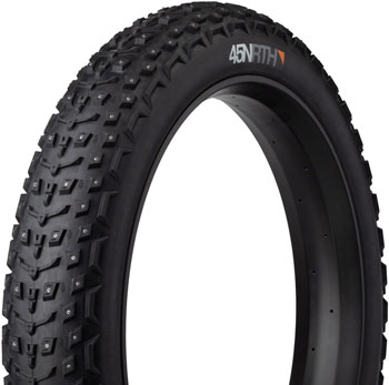 45NRTH Dillinger 5 Tire - 26 x 4.6, Tubeless, Folding, Black, 120 TPI, 258 Concave Carbide Aluminum Studs Black EA Tires