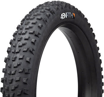 45NRTH Wrathlorde Tire - 26 x 4.2, Tubeless, Folding, Black, 120 TPI, 300 XL Concave Carbide Aluminum Studs Black EA Tires