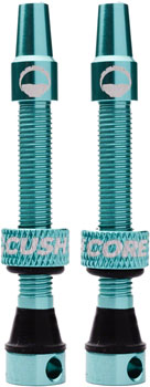 CushCore Tubeless Presta Valve Set - 44mm, Turquoise EA Tubeless Valves