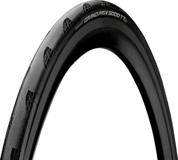 Continental Grand Prix 5000 TT TR Tire - 700 x 25, Tubeless, Folding, Black, BlackChili, Vectran Breaker, LazerGrip, ACT Black EA Tires