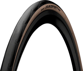 Continental Grand Sport Race Tire - 700 x 28, Clincher, Folding, Black/Brown, PureGrip, NyTech Breaker, *P65 Black/Brown EA Tires