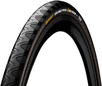 Continental Grand Prix 4-Season Tire - 700 x 25, Clincher, Folding, Black, Vectran Breaker, DuraSkin Black EA Tires