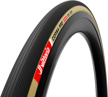 Vittoria Corsa Pro Tire - 700 x 28, Clincher, Folding, Black/Tan, Graphene + Silica, G2.0 Black/Tan EA Tires