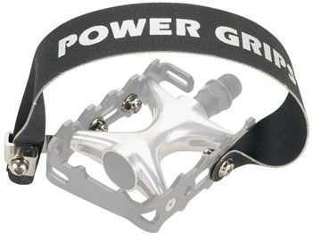 Power Grips Standard (295mm) with Hardware, Black PAA Toe Clip & Strap