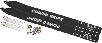 Power Grips Extra Long (375mm) with Hardware, Black PAA Toe Clip & Strap