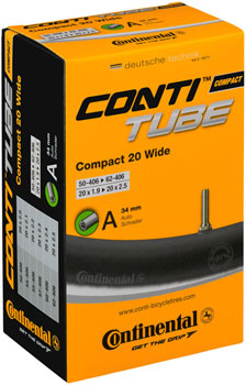 Continental Standard Tube - 20 x 1.9 - 2.5, 34mm Schrader Valve EA Tubes