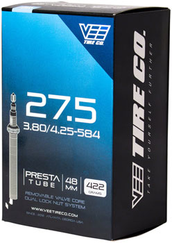 Vee Tire Co. Tube - Plus Size, 27.5 x 3.80 - 4.25, 40mm Presta Valve EA Tubes
