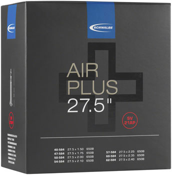 Schwalbe Air Plus Tube - 27.5 x 2.1 - 3, 40mm Presta Valve EA Tubes