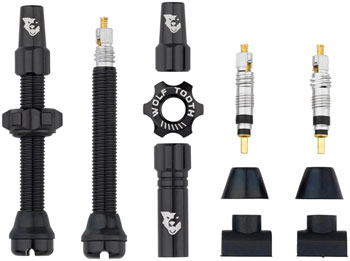 Wolf Tooth Tubeless Valve Stem Kit - 44 mm, Black EA Tubeless Valves